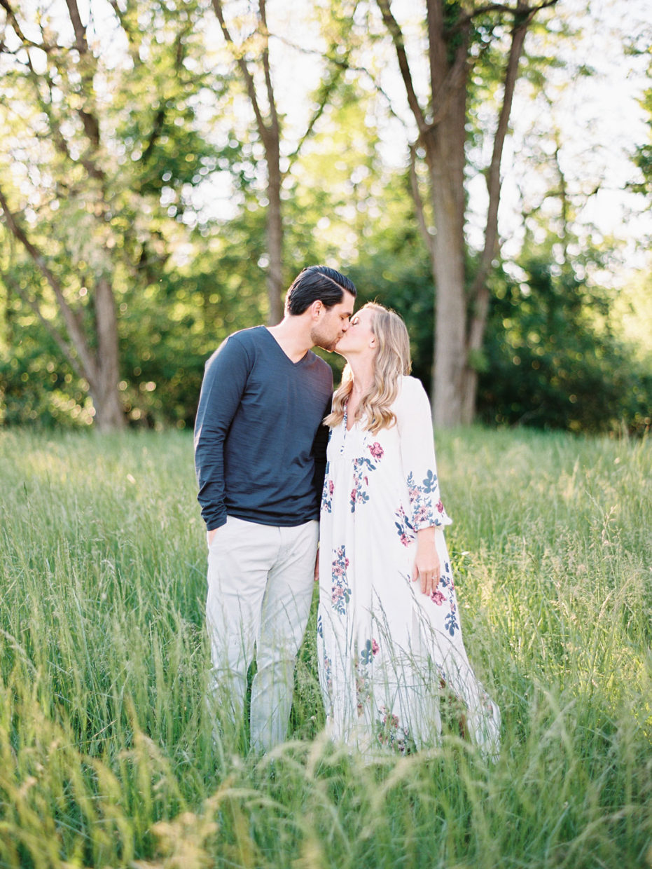 romantic meadow engagement session